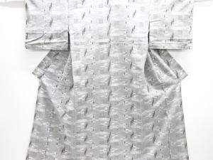 アンティーク　絣柄織出し手織り紬単衣着物